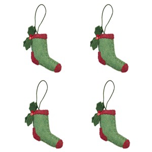 Park Designs Green Socks Felt Ornament Set of 4 - 1 of 3