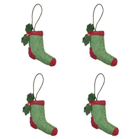 Park Designs Green Socks Felt Ornament Set Of 4 : Target