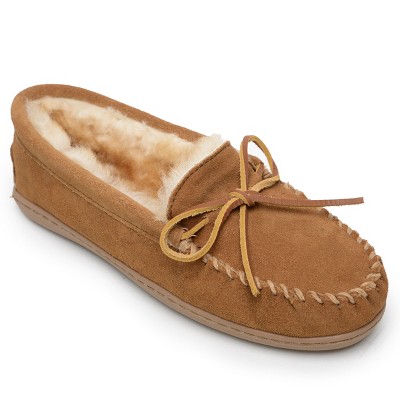 women's hard sole moccasin slippers
