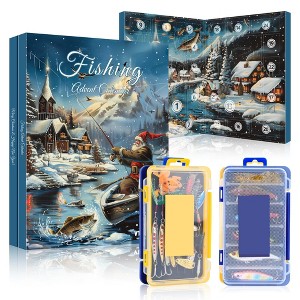 Aoibox Fishing Advent Calendar 2025 Kit 24 Pcs Lures With 2 Tackle Boxes For Freshwater Saltwater Bass Trout Christmas Countdown Gift - 1 of 4