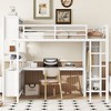 Okak Full/Queen Size Loft Bed with Wardrobe & L-Shaped Desk,Heavy Duty Metal Bunk Beds with Storage,High Loft Beds for Teens & Adults - 2 of 4