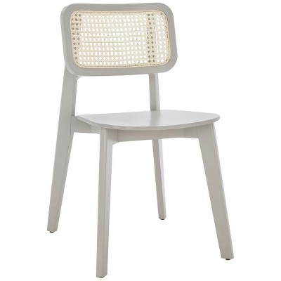 Luz Gray Wood and Cane Mid-Century Modern Side Chair