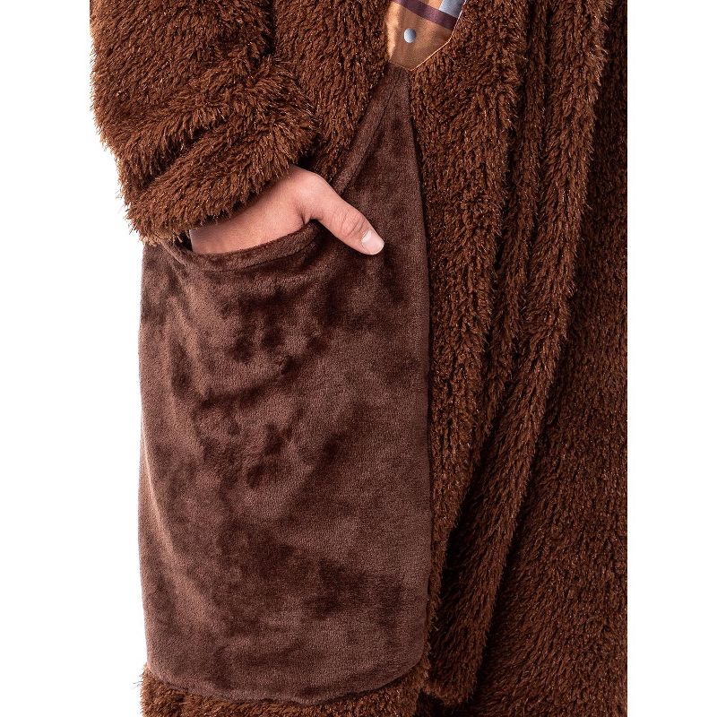 Star Wars Adult Chewbacca Chewie Kigurumi Costume Union Suit Pajama Brown, 4 of 7