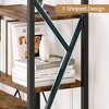 Triple Wide 5 Tier Book Shelf, Industrial Large Bookshelves and Bookcases with Metal Frame for Living Room, Bedroom, Home Office - 4 of 4