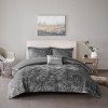 Gulches Twin Twin XL Gray Velvet 3 Piece Duvet Cover Set - 4 of 4