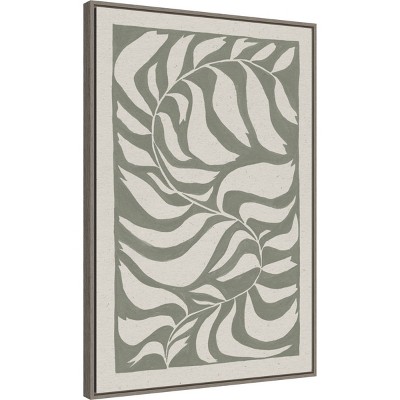 Minimalist Botanical Sage Green and White Canvas Wall Art