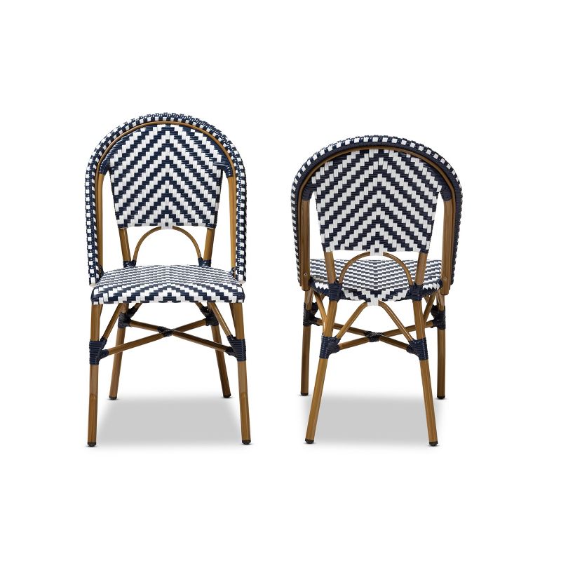 Set of 2 Celie Indoor and Outdoor Stackable Bistro Dining Chairs - Baxton Studio, 3 of 9