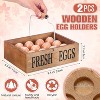 2 Pcs Easter Wooden Egg Basket with Handle, Stackable Rustic Storage Box for Farm Kitchen Supplies - 2 of 4