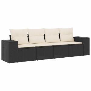 vidaXL Garden Sofa Set Black, Cream white - 1 of 4