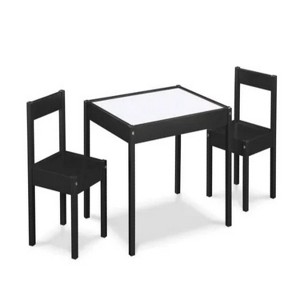 3-Piece Dry Erase Kids Table & Two Chair Set, Black - 1 of 4