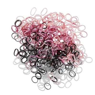 sc&#252;nci Kids Polyband Elastics Hair Ties with Reusable Pouch - Pink/Black/Clear - 450pcs