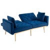 VYNXARIA Velvet Sofa ,Accent sofa,loveseat sofa with metal feet,Navy - 4 of 4