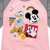 Girls' - Disney - Goofy Donald Mickey Pluto Stickers Shirt Tail Raglan Graphic T-shirt - 2 of 4