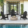 Arceso Folding Adirondack Chair,  15 Inch HDPS Fire Pit Patio Chairs Weather Resistant, Modern Plastic Outdoor Chairs with Cup Holder - 3 of 4