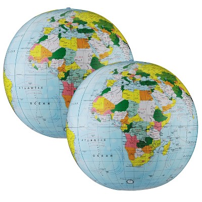 Replogle Globes Light Blue Political Inflate-a-Globes, 12", Pack of 2