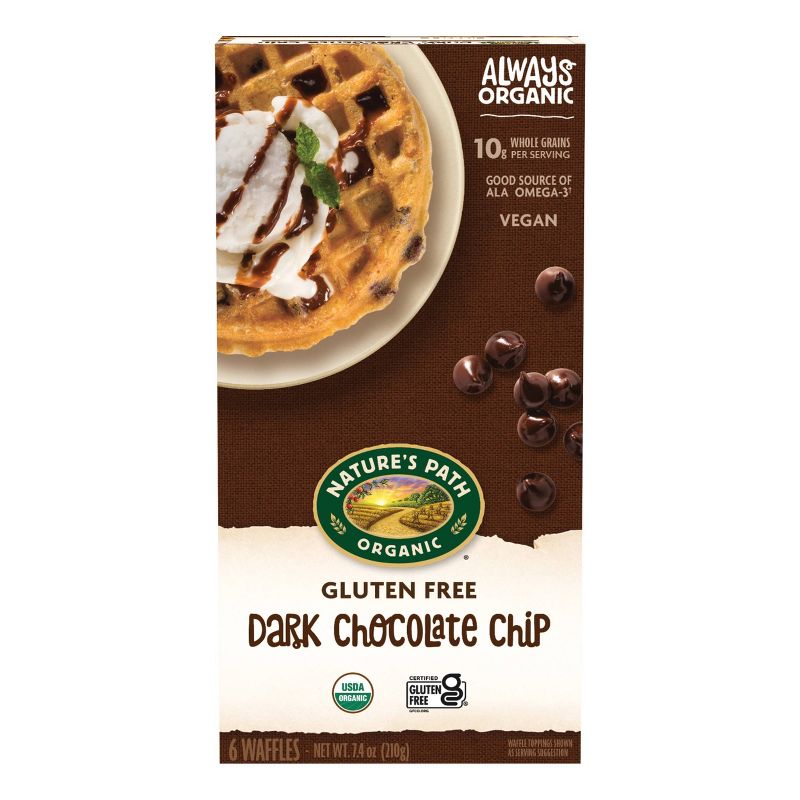 Nature&#39;s Path Gluten Free Organic Vegan Dark Chocolate Chip Frozen Waffles - 7.4oz/6ct, 2 of 5