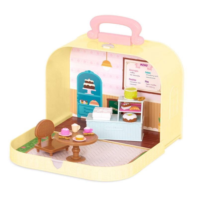 Li&#39;l Woodzeez Toy Furniture Set in Carry Case 20pc - Travel Suitcase Pastry Shop Playset, 1 of 9