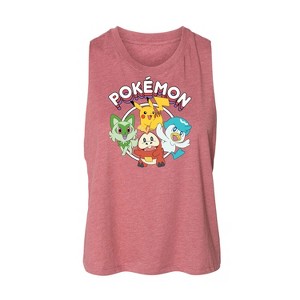 Women's Pokémon Scarlet & Violet Starters Graphic Racerback Tank - Heather Mauve - Small - 1 of 2