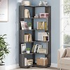 ORRD Industrial Corner Bookshelf, 65” Tall 6-Tier L-Shaped Bookcase with Anti-Drop Panels, Grey Wood Grain Freestanding Shelf for Home Office - 2 of 4