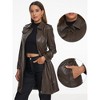 Allegra K Women's Lapel Slim Fit Long Sleeve Zip Faux Leather Jacket Coat - image 2 of 4