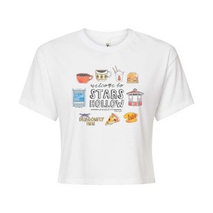 Women's - Gilmore Girls - Stars Hollow Grid Cropped Graphic T-Shirt - 1 of 4