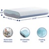 FONTOI 3 Inch Memory Foam Pillow,Cooling Bed Pillows for Standard Size, Removable Machine Washable Pillowcase, Acacia Wood,Blue&Grey, 15.7"*3.1"*23.6" - 3 of 4