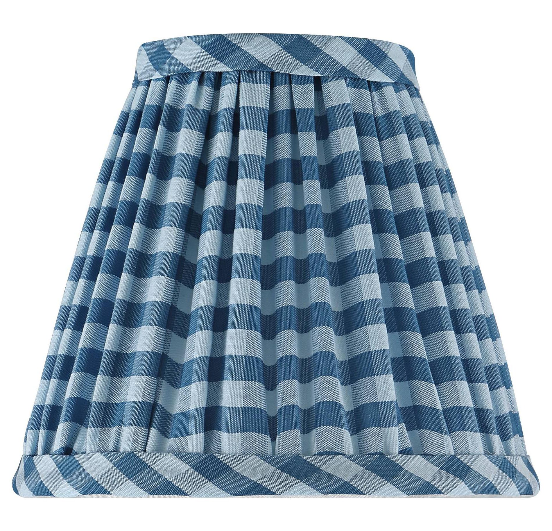 Springcrest Gingham Navy Plaid Pleated Cotton Clip-On Empire Shade (3x6x5)