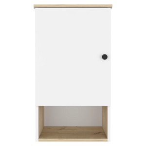 GlasFlength Kitchen Storage Kitchen Wall Cabinet Open Shelves Cabinet Rectangular Storage Cupboard for Kitchen, White, 13.8"*16.2"*28.5" - 1 of 4