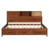 Full Size Wooden Daybed with 3 Storage Drawers Upper Soft Board shelf and a set of Sockets and USB Ports Gray - 2 of 4