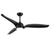 Airsurfer 60-in Matte Black Ceiling Fan with Light, 3 Black Blades, LED Color-Changing, Remote Included, 6" & 12" Downrods - 2 of 4