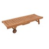 Nordic Teak Natural Outdoor Sun Lounger with Adjustable Seat and Side Table - 3 of 4