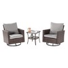 Sonkuki 3-Piece Patio Chair Set Swivel Rocking Chair Set Side Table Suiting Backyard, Poolside and Patio - 2 of 4