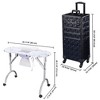 Byootique Folding Manicure Nail Table 4in1 Rolling Makeup Train Case - 4 of 4