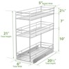 Pull Out Spice Rack for Narrow Cabinet (6" W X 20.5" D),3 Tier Heavy Duty Sliding Spice Cabinet Organization Shelf Racks - 3 of 4