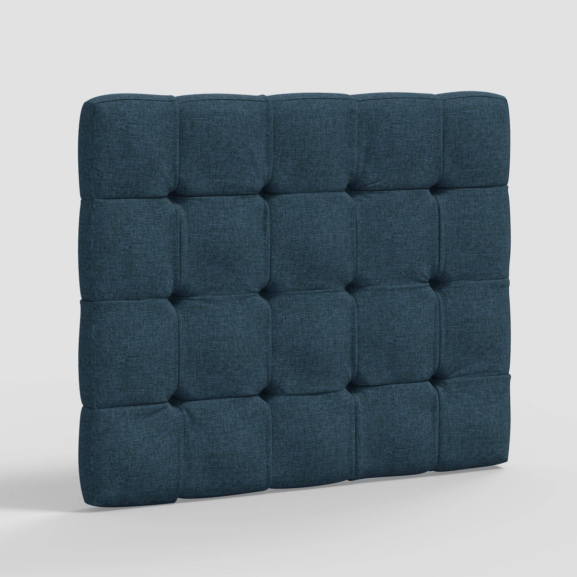 Twin Ryan Tufted Stick-on-the-Wall Dorm Headboard Textured Linen Navy - Threshold™