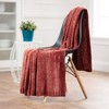 Chanasya Chenille Knit Subtle Shimmer Textured Decorative Throw Blanket - 3 of 4