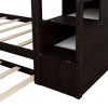 PAGED Simple Wooden Bunk Bed Loft Bed, Twin over Twin Bed Frame with Twin Size Trundle, Storage Stairs and Guardrail for Kids, Teens - 3 of 4