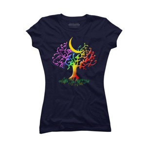 Adult Design By Humans Rainbow Pride Tree of Life By Fluffydstroyer T-Shirt - 1 of 2