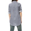 INSPIRE CHIC Women's Striped Button Down Roll-up Long Sleeves Point Collar Shirt - image 3 of 4