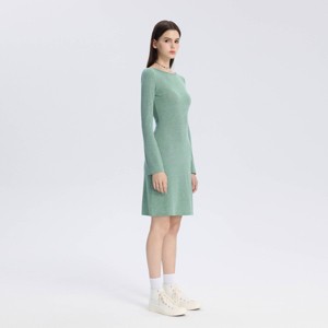 Women's Bell Long Sleeve Rib-Knit Backless Mini Dress - Wild Fable™ Green - 1 of 4