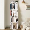 Wooden Rotating Bookshelf, 4-Tier 360¡ã Display Floor-Standing Bookcase, Multi-Functional Storage Organizer for Kids and Adults in Living Room - 2 of 4