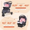 Baby Trend EZ Ride Travel System with EZ Ride Stroller with 3 Wheel Design and EZ-Lift Infant Car Seat for babies between 4-30 lbs, Flamingo Pink - 3 of 4