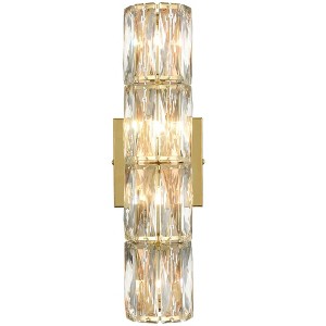 Claxy 4-Light Crystal Wall Sconce Modern Gold Bathroom Light Fixtures - 1 of 4