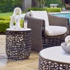 Uttermost Sabena Outdoor Side Table: Outdoor Style with White Veined Marble and Bronze Base - 2 of 4