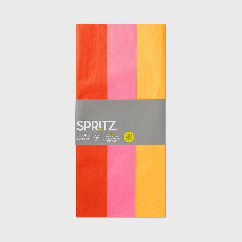 20ct Orange/Pink/Yellow Tissue Paper - Spritz&#8482;, 3 of 4