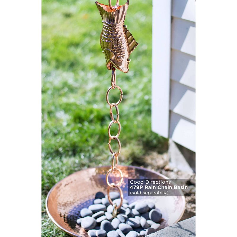 Good Directions 8.5ft Copper Fish Rain Chain, 3 of 9