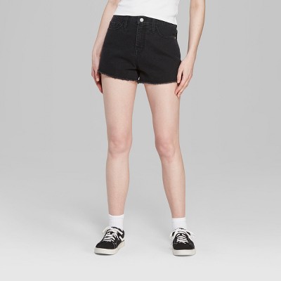 target black denim shorts