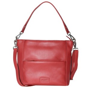 Club Rochelier Ladies Large Leather Multi Zip Pocket Hobo Shoulder Bag - 1 of 4