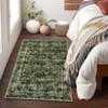 2x3ft Washed Back Low Pile Area Rug for Living Room, Washable Rugs for Bedroom, Hallway Runner, Large Non-Slip Carpet for Kitchen Dining Room (Green) - 4 of 4