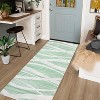 Washable Runner & Area Rug, Modern Wave Distressed Pattern, Non-Slip, Low Pile Carpet for Hallway, Kitchen, Laundry Room - 2 of 4